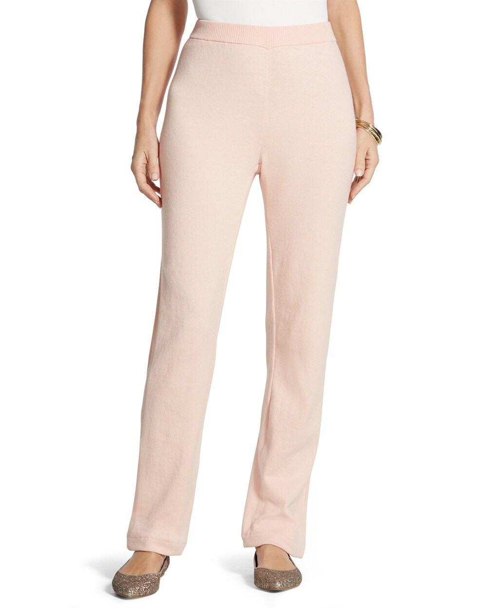 Zenergy Cotton  Cashmere Rib Stripe Pants in Pixie Pink
