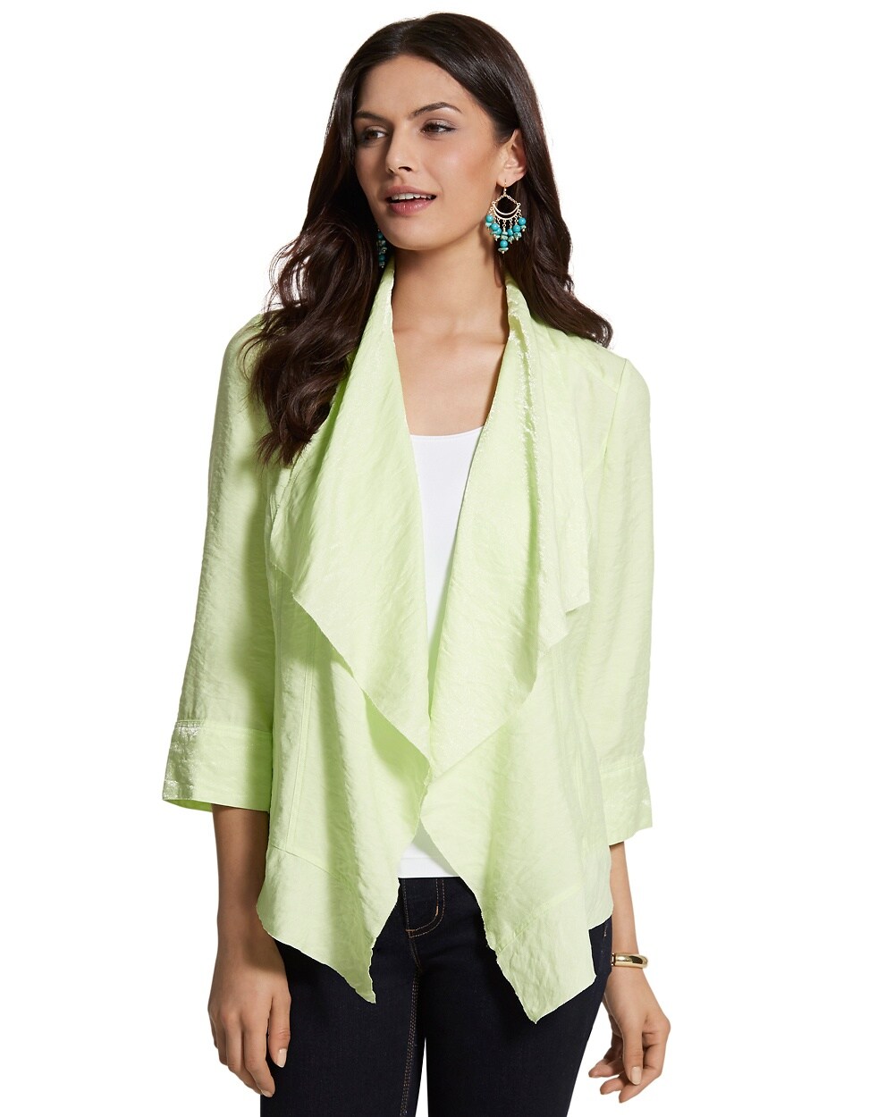 Drape Front High-Low Jacket