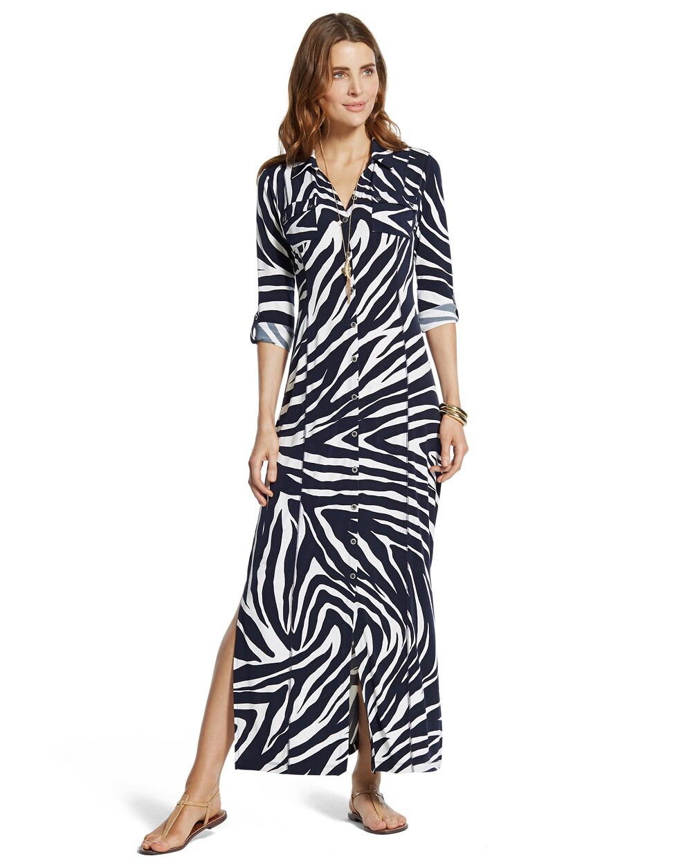 Zebra-Print Maxi Dress