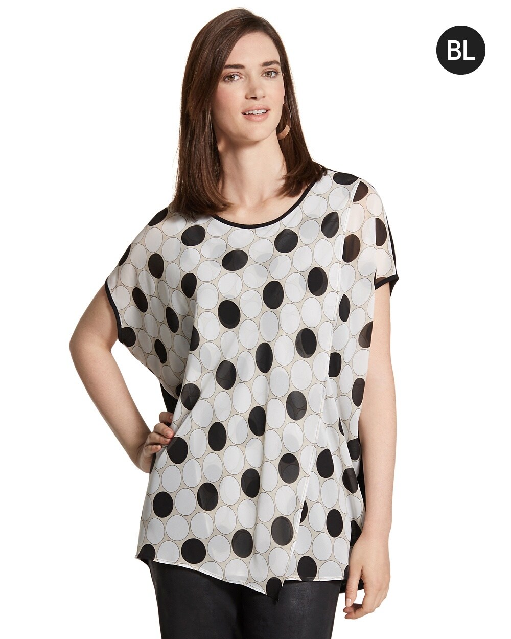 Black Label Layered Graphic Dot Top