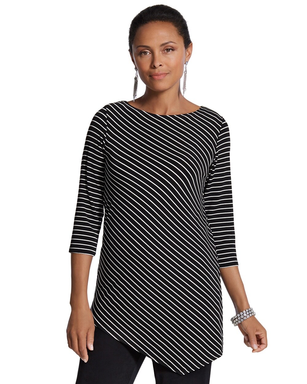 Travelers Classic Black-and-White Striped Top