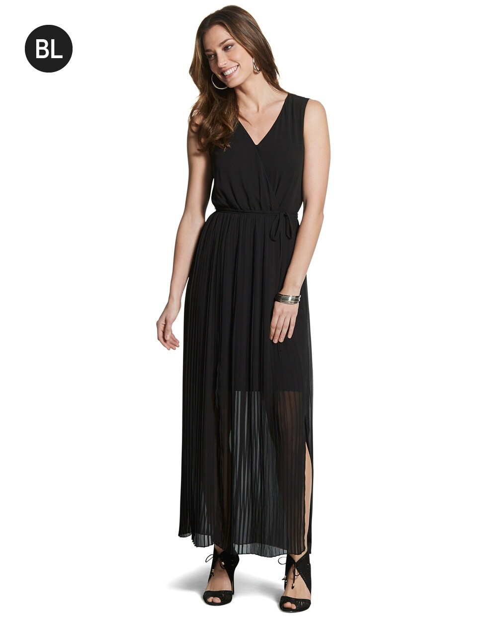 Black Label Pleated Maxi Dress