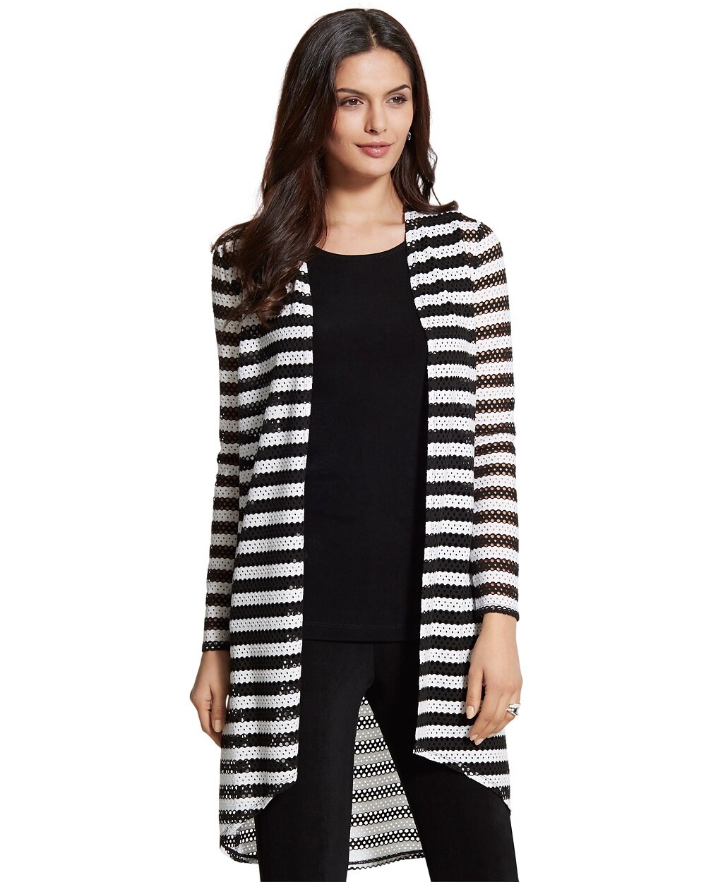 Travelers Collection Striped Duster Jacket