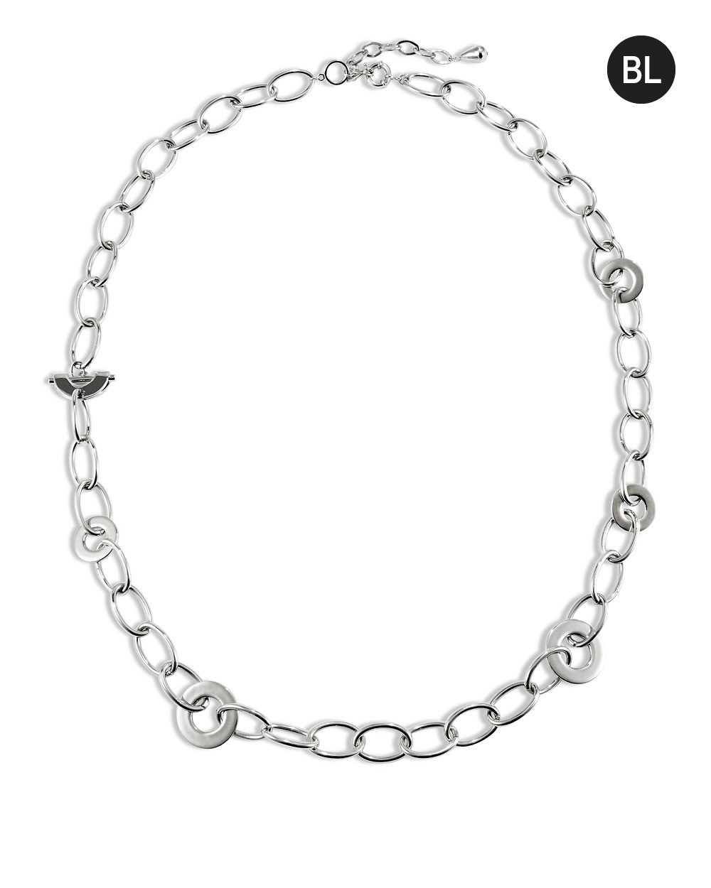 Black Label Clean Silver Link Necklace