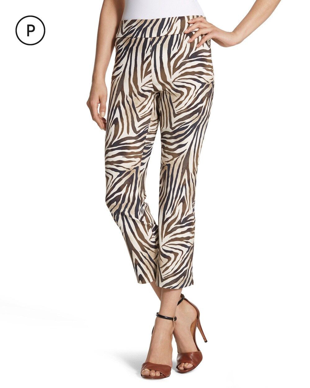 So Slimming Petite Zebra-Print Crop Pants