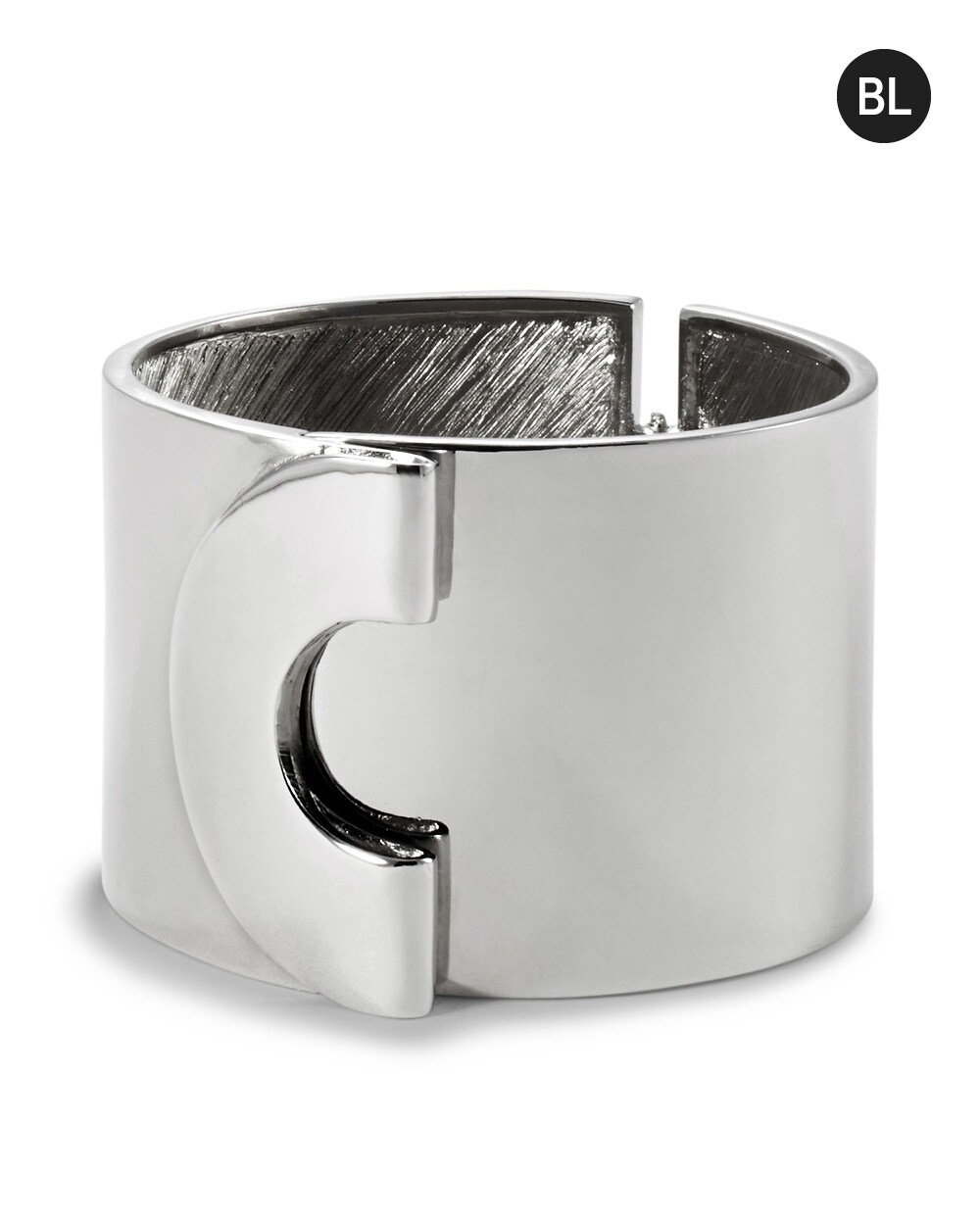 Black Label Clean Silver Cuff Bracelet