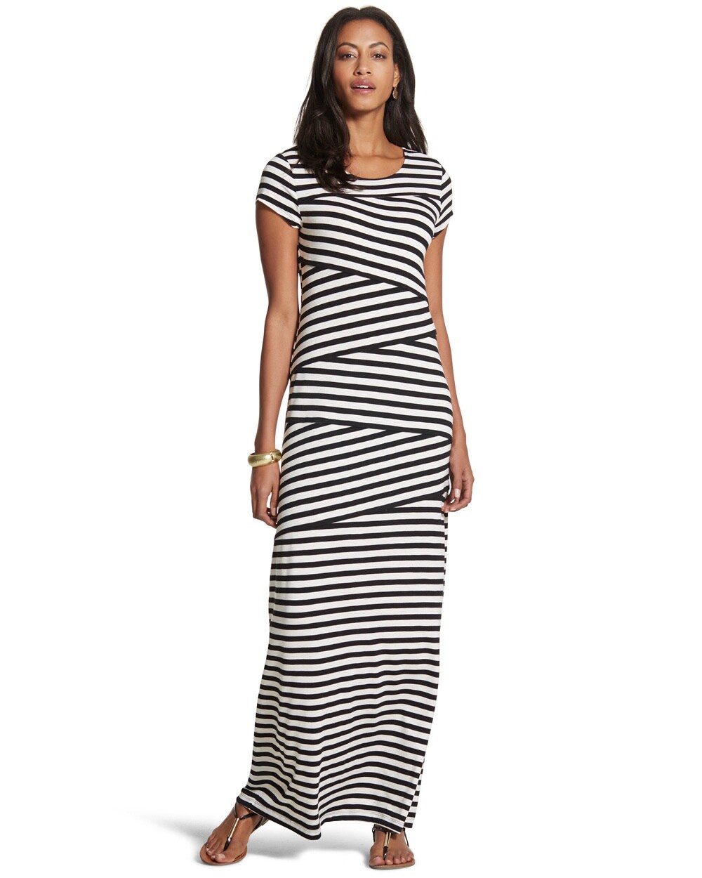 Tiered Striped Maxi Dress