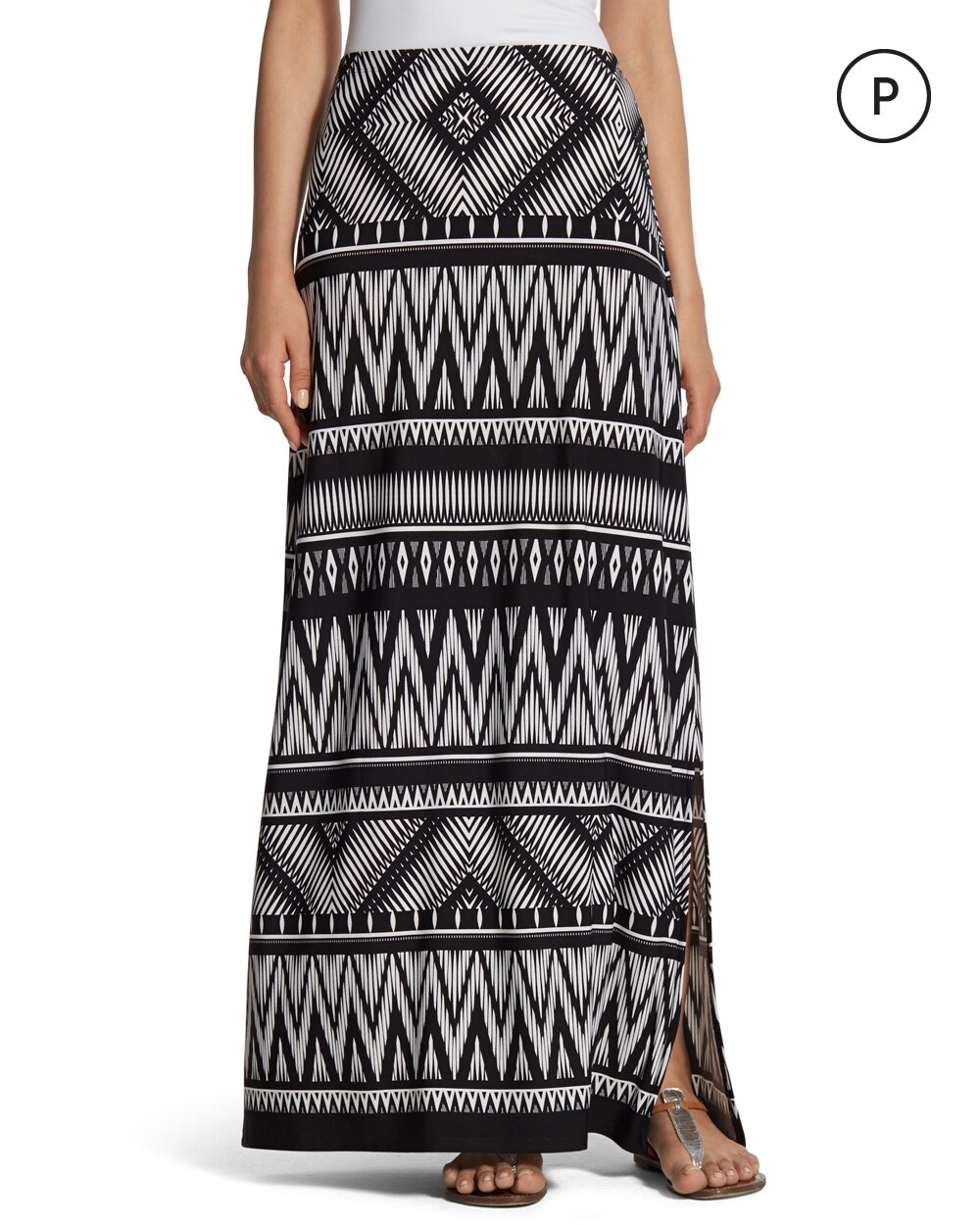 Petite Knit Kit Tribal Chevron Maxi Skirt