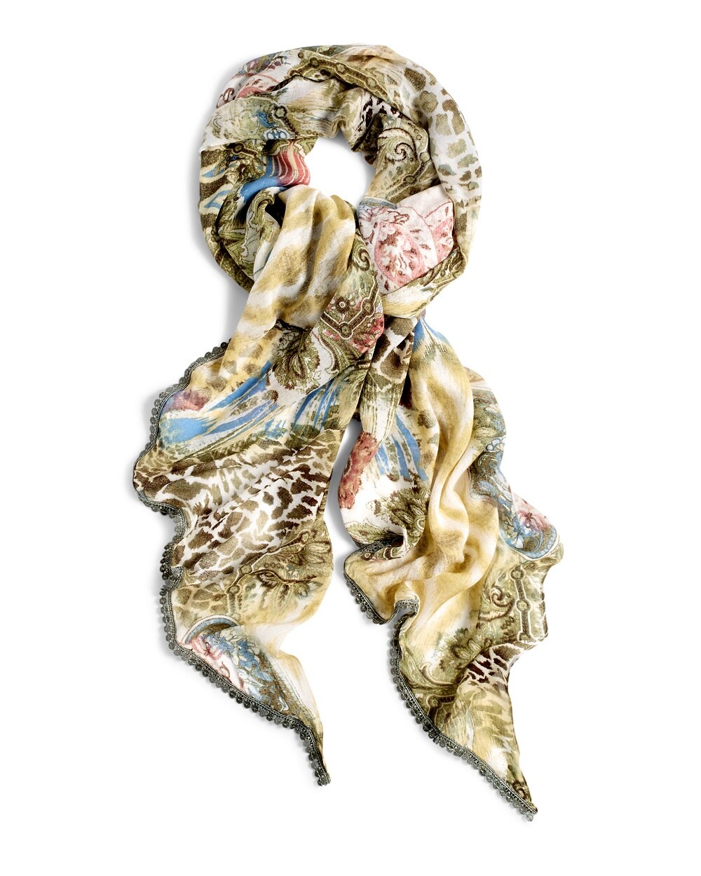 Delightful Mixed-Print Scarf