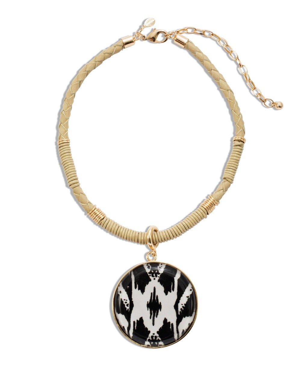 Farrah Black-and-White Pendant Necklace