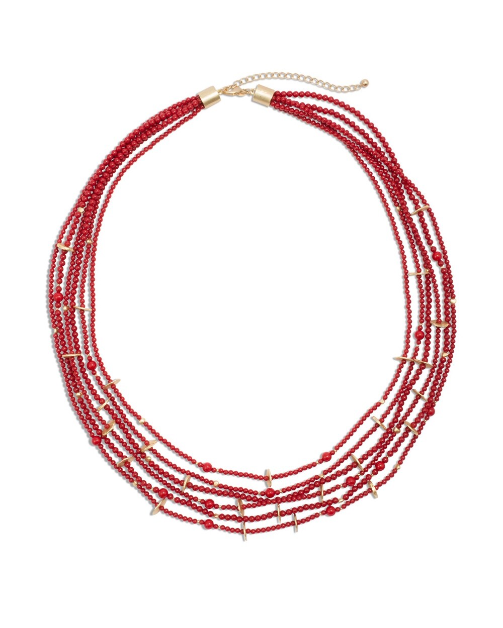 Glenda Red Beaded Necklace