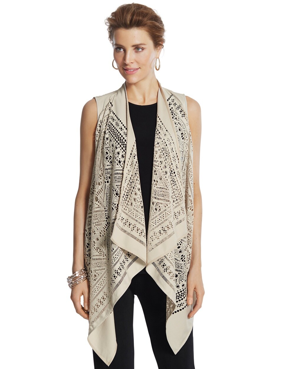 Travelers Collection Crocheted Vest