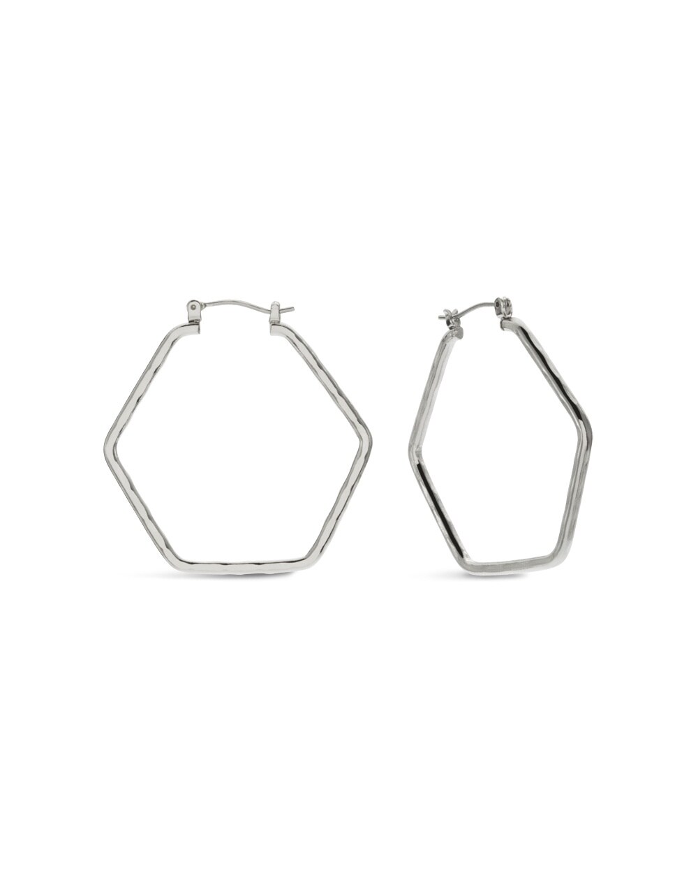 Tracy Silver-Tone Hexagon Earrings
