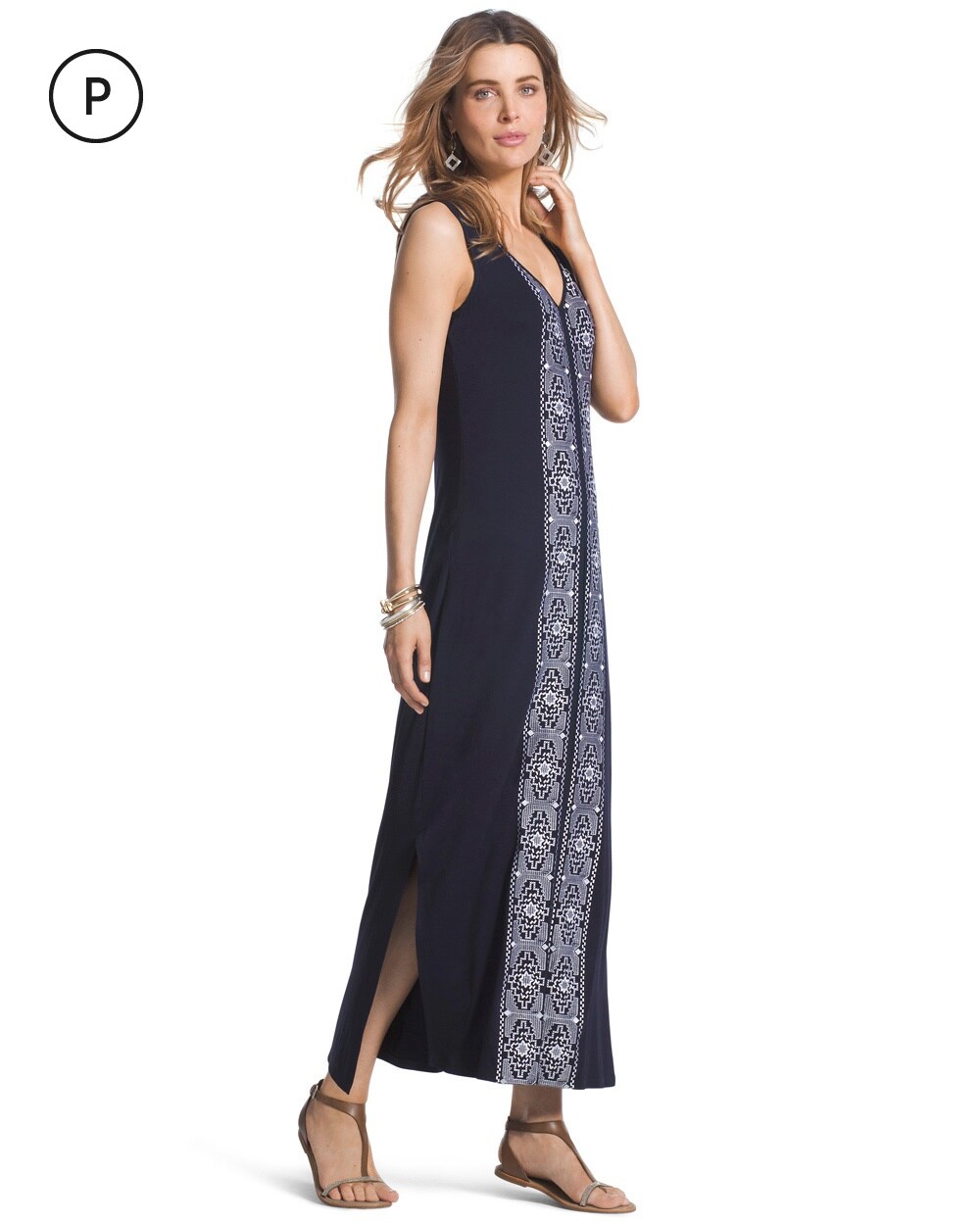 Petite Embroidered Maxi Dress