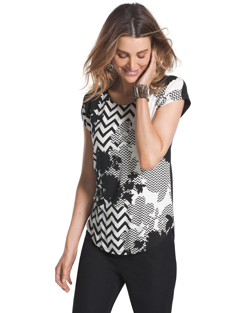 Eve Abstract Black-and-White Top