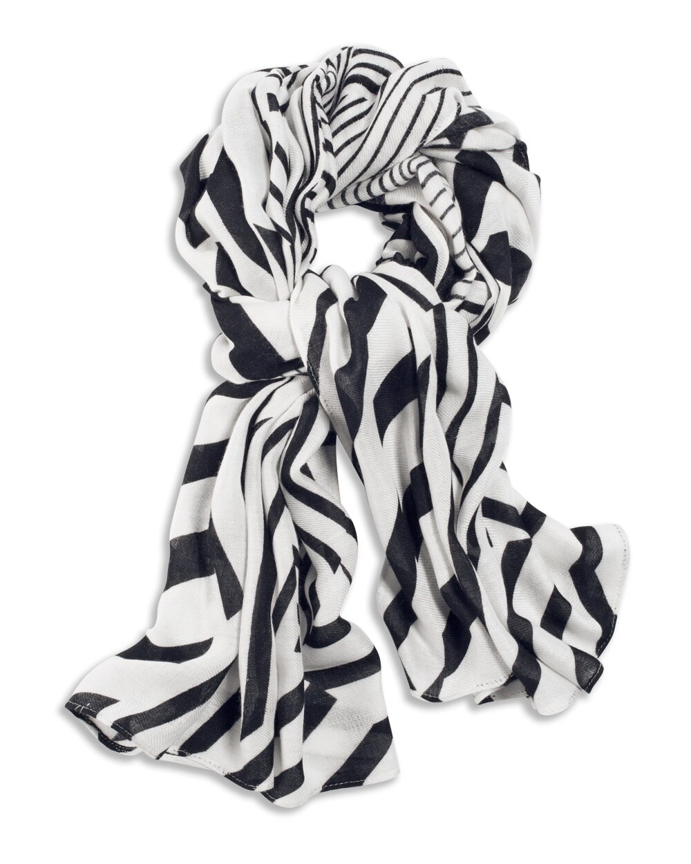 Black-and-White Striped Scarf