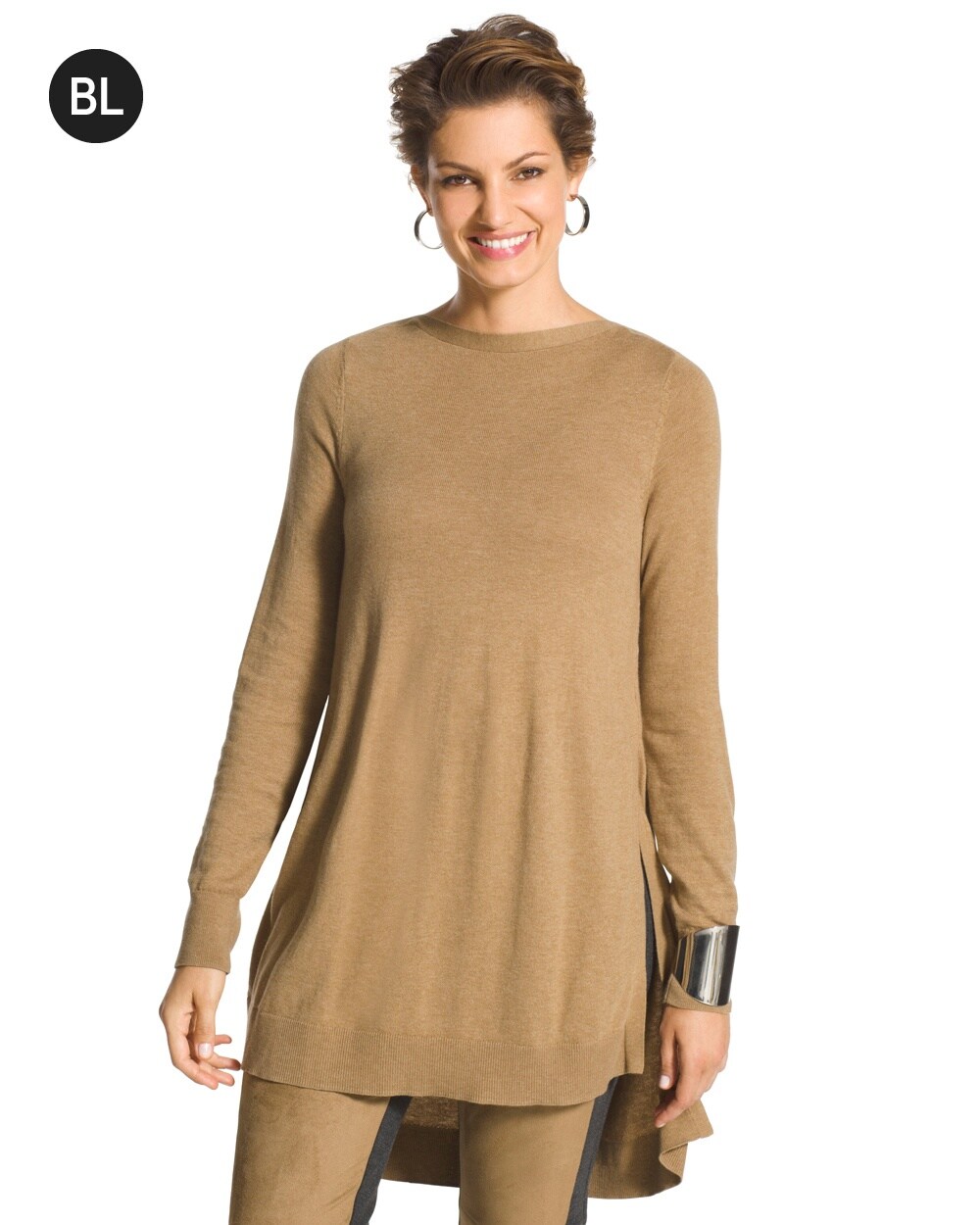 Black Label High-Slit Pullover Sweater