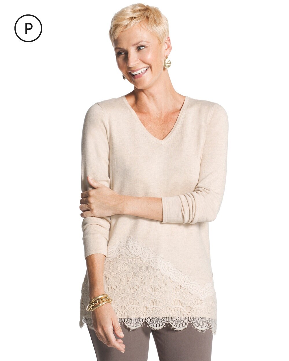 Petite Hilary Pullover Lace Sweater