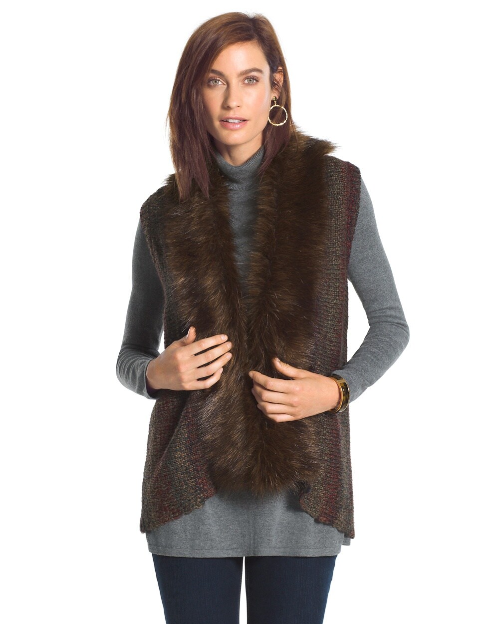 Fran Faux-Fur Sweater Vest