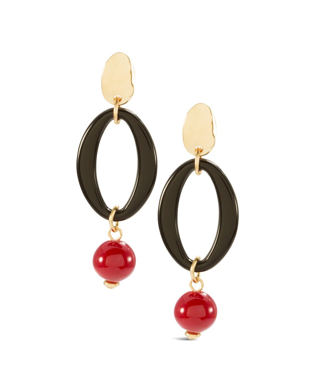 Arosa Red-and-Black Earrings