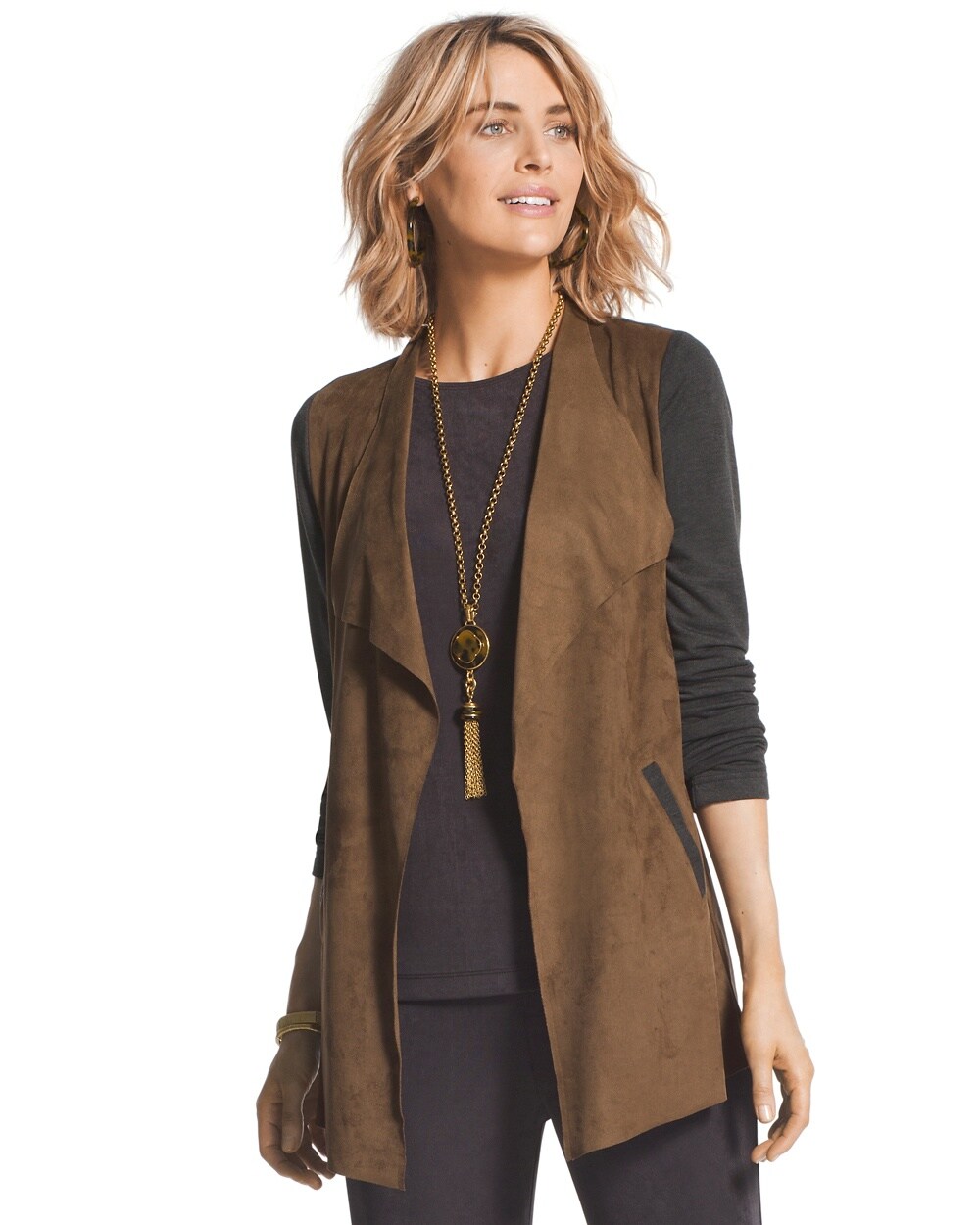 Travelers Collection Faux-Suede Jacket