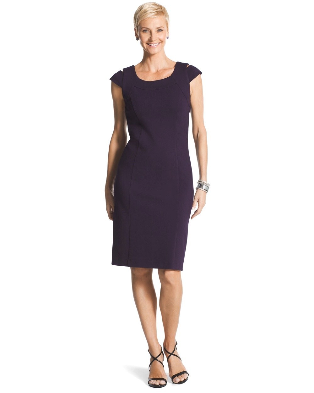 Cutout Shoulder Purple Dress