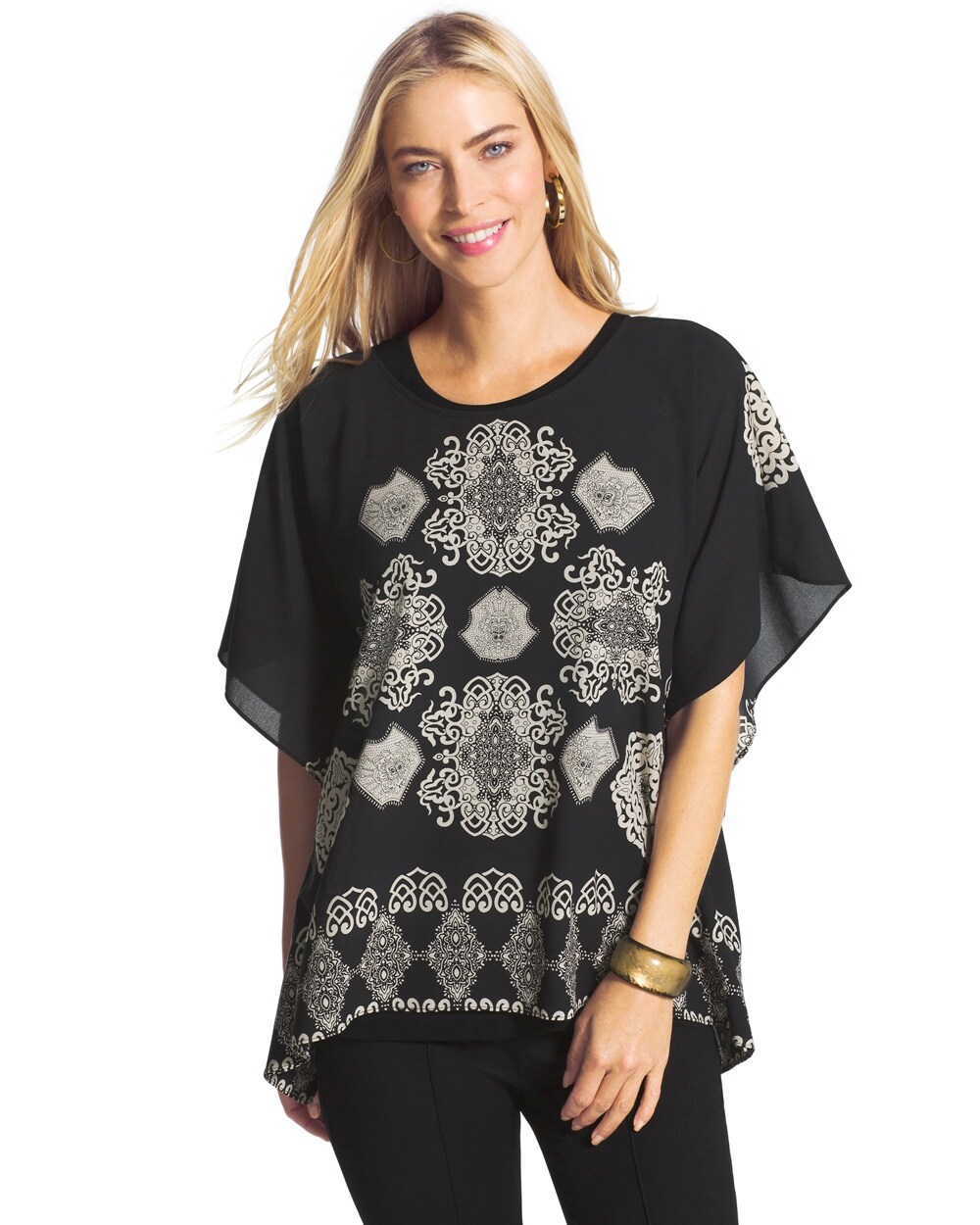 Travelers Collection Medallion Print Top