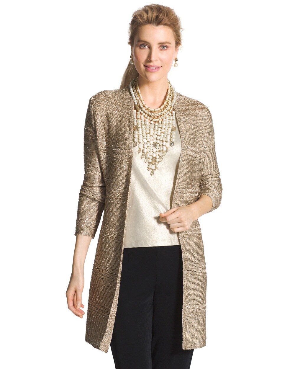 Travelers Collection Sequin Cardigan