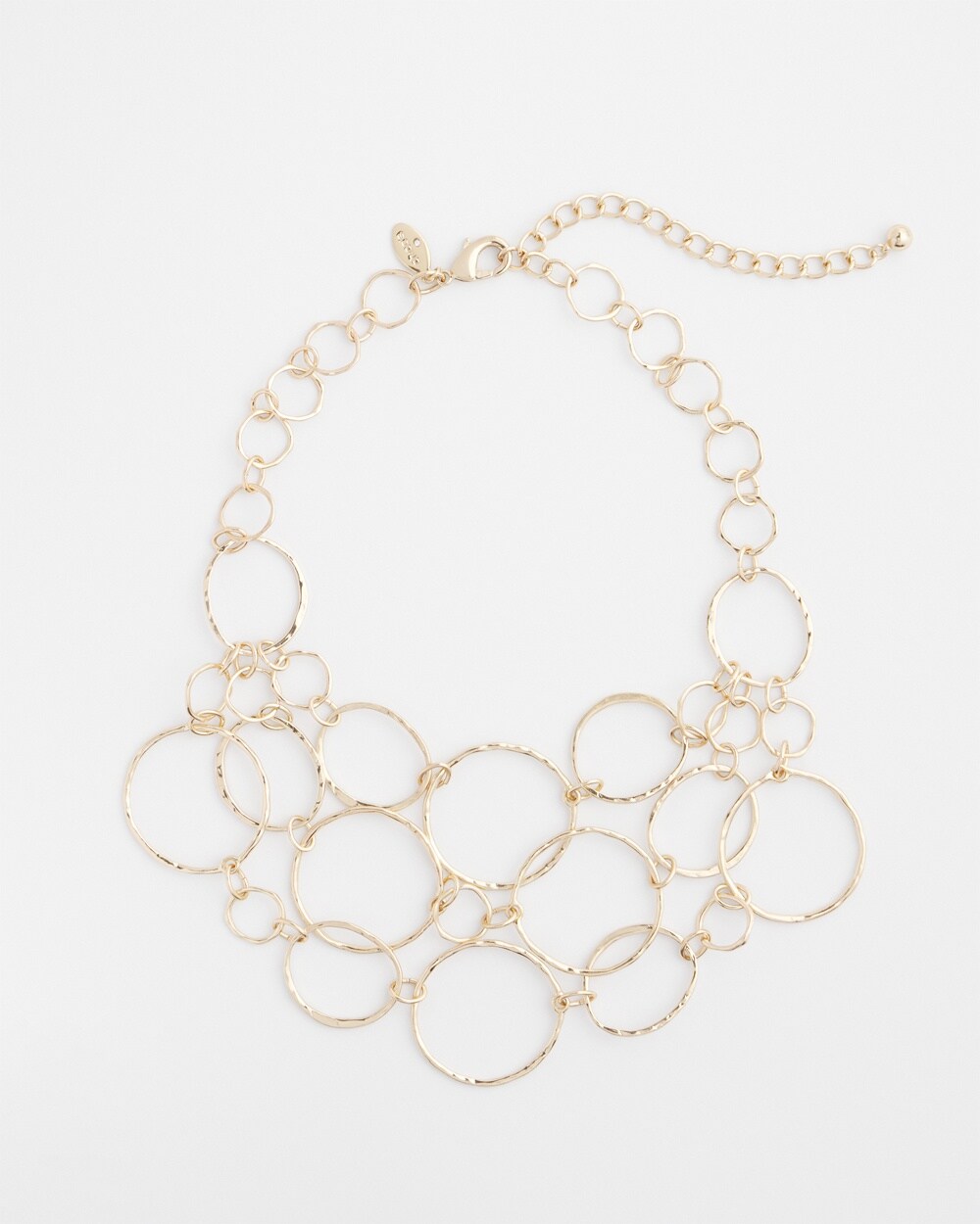 Short Goldtone Multi-Strand Link Necklace