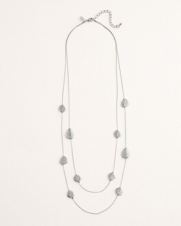 WEAR DOUBLED Or LONG Details about   CHICO'S Long 40" Strand HAMMERED SILVERTONE DISCS Necklace 
