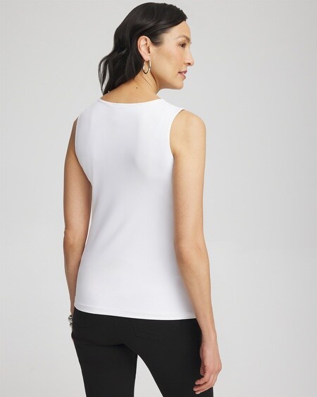 Shop Chico's High Neck Microfiber Tank Top In White Size 4/6 |