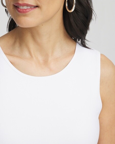Shop Chico's High Neck Microfiber Tank Top In White Size 4/6 |