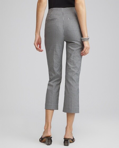 Shop Chico's Juliet Gingham Straight Cropped Pants In Neutral Size 12 |  In Smokey Taupe/alabaster