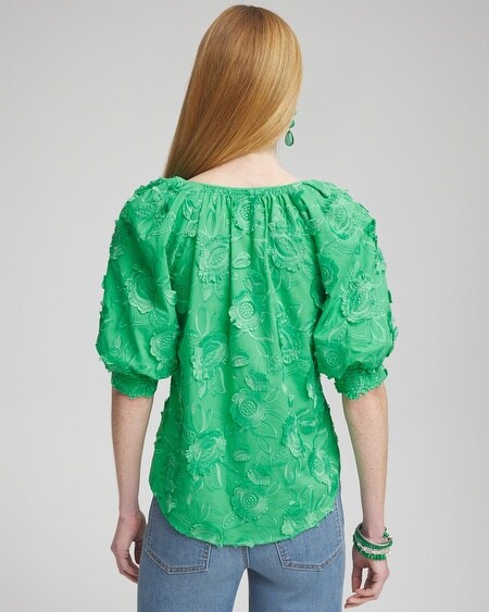 Shop Chico's Embellished Top In Grassy Green Size 10 |