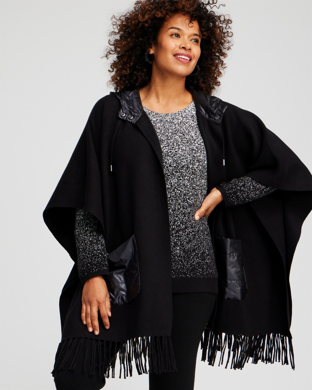 Zenergy Luxe&#174; Cashmere Blend Quilted Poncho