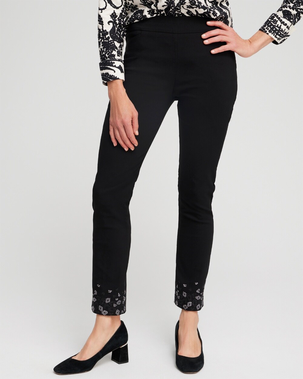 Brigitte Leopard Studs Ankle Pants