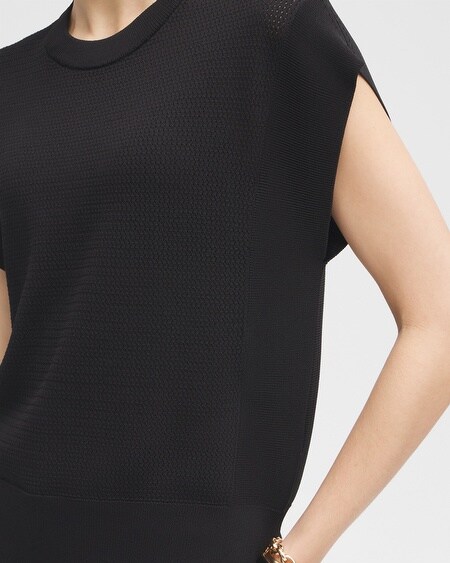 Shop Chico's Rib Trim Sweater Top In Black Size Medium |  Black Label