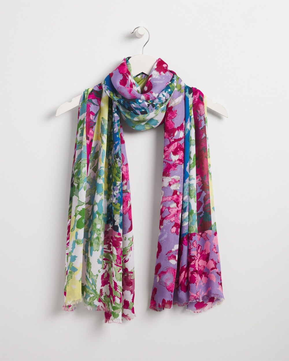 Mixed Floral Print Oblong Scarf