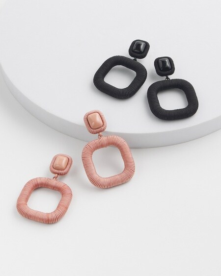 Shop Chico's Pink Square Hoop Earring |  In Pink Clay