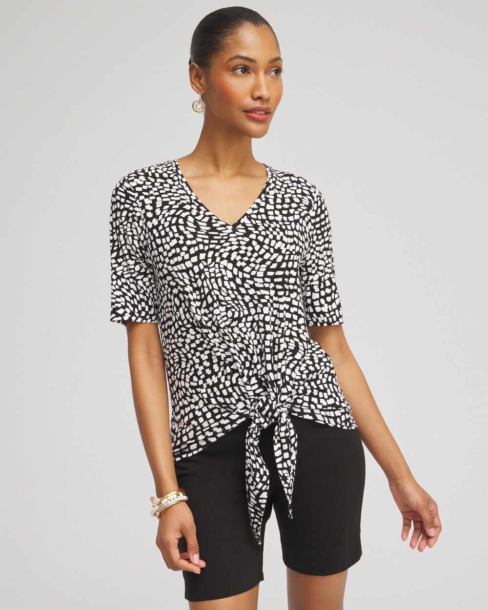 Squares Abstract Tie-Front Top