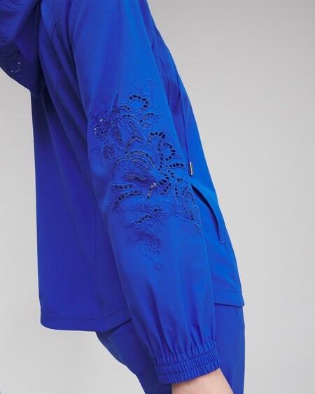 Shop Chico's Embroidered Jacket In Intense Azure Size Small |  Zenergy