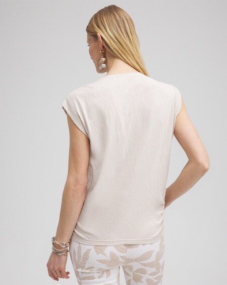Shop Chico's Knot Front Tee In White Size 12/14 |
