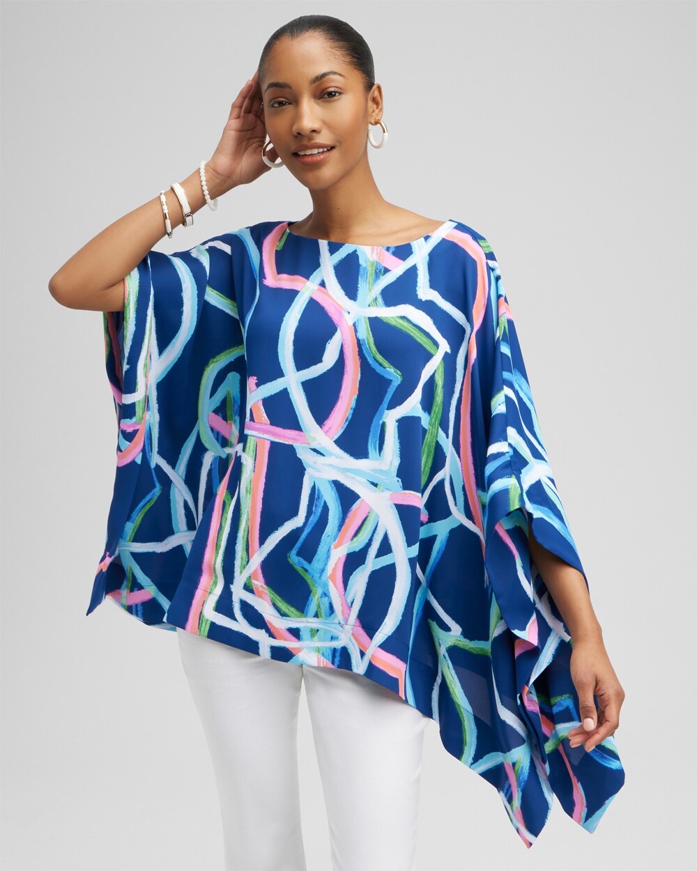 Abstract Lines Poncho