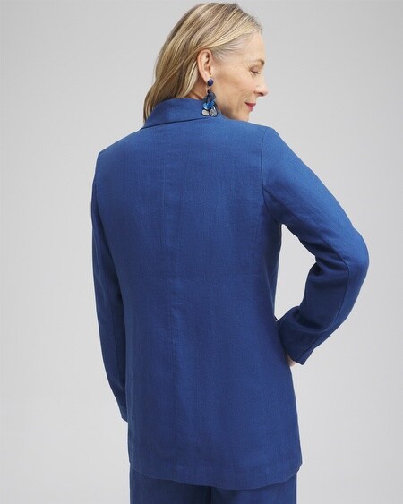 Shop Chico's Linen Blazer In Blue Size Small |  In Naval Indigo