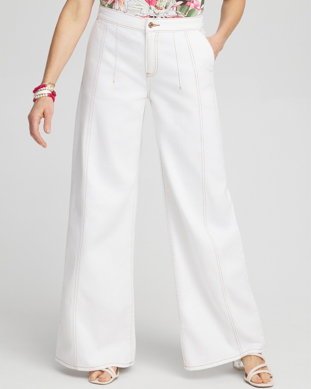 Petite High Rise Palazzo Jeans