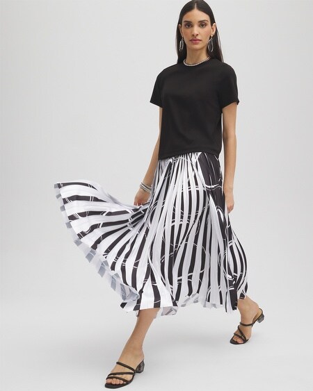 Shop Chico's Bubbles Pleated Skirt In White Size Small |  Black Label