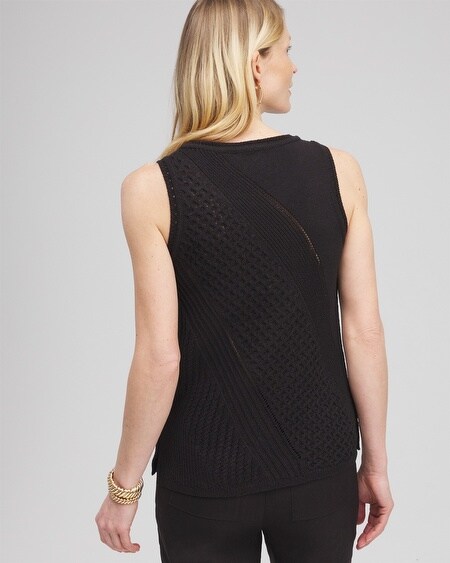 Shop Chico's Textured Knit Tank In Black Size 16/18 |
