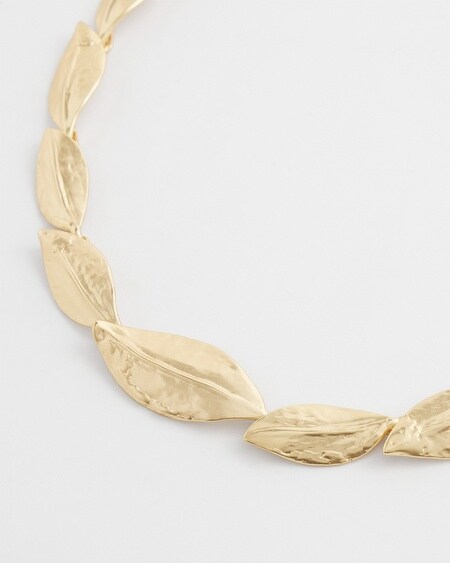 Shop Chico's Gold Tone Leaf Bib Necklace |