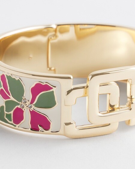 Shop Chico's Click Floral Bracelet Size Small/medium In Multicolor
