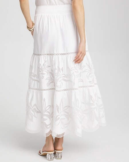 Shop Chico's Poplin Pull-on Maxi Skirt In White Size 4/6 |